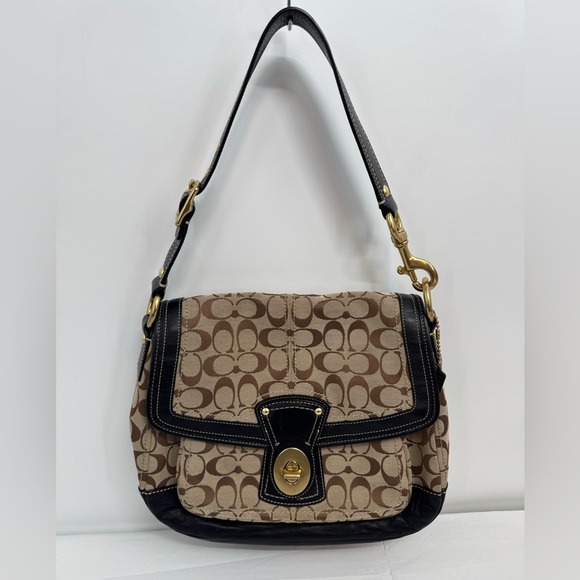 Vintage Y2K COACH F12857 Legacy Brown Signature Turnlock Vintage Y2K COACH F12857 Legacy Brown Signature Turnlock